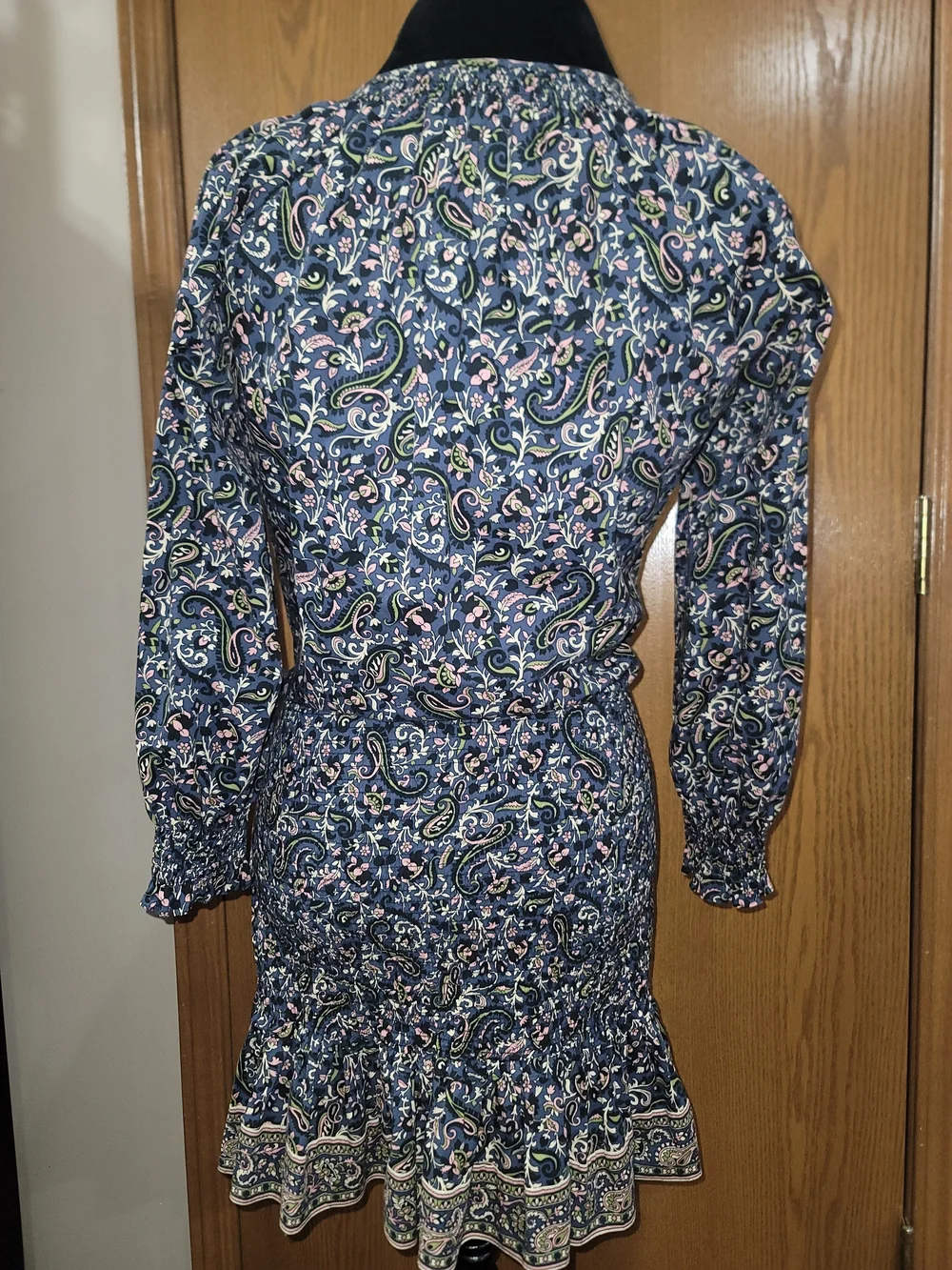 Veronica Beard Paisley Print Smocked Mini Dress Size 6 EUC - Picture 7 of 11